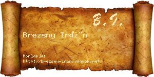 Brezsny Irén névjegykártya
